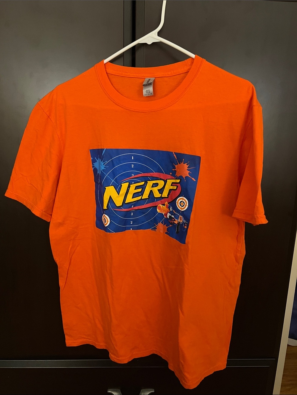 Nerf Bright Orange Tee with Blue Target Graphic